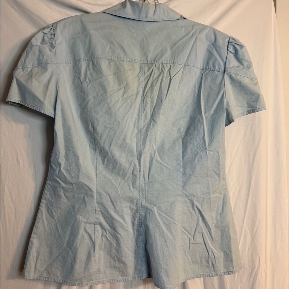 Dorothee Bis Women’s Blouse Medium | Light Blue Button-Down Women’s Blouse - Picture 7 of 10
